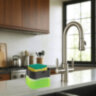 Диспенсер/дозатор для моющего средства, органайзер + губка, ЧЕРНЫЙ, 7х14х11 см, ЛЮБАША, 700040, 700040