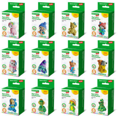 ФИГУРКА ИЗ ГИПСА с красками и кистью для росписи, ассорти, BRAUBERG KIDS, 665203, 12 штук, 665203