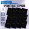 Тетради предметные, КОМПЛЕКТ 12 ПРЕДМЕТОВ, 48 л., Soft-Touch, 3D-фольга, BRAUBERG, "BLACK GOLD", 405602, 405602