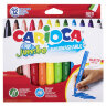 Фломастеры утолщенные CARIOCA "Jumbo", 12 цветов, суперсмываемые, вентилируемый колпачок, картонная упаковка, 40569, 150159