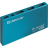 Хаб USB 2.0, 7 портов, порт для питания, синий, DEFENDER SEPTIMA SLIM, 83505, 511767
