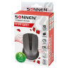 Мышь беспроводная SONNEN V99, USB, 1000/1200/1600 dpi, 4 кнопки, оптическая, серая, 513528, 513528