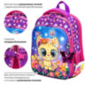 Ранец BRAUBERG QUADRO, 3 отделения, с брелком, "Charming kitten", 37х28х18 см, 270602, 270602