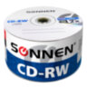 Диски CD-RW SONNEN 700 Mb 4-12x Bulk (термоусадка без шпиля), КОМПЛЕКТ 50 шт., 512578, 512578