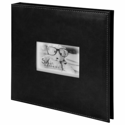 Фотоальбом BRAUBERG "Premium Black" 20 магнитных листов 30х32 см, под кожу, черный, 391186, 391186