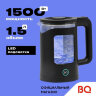 Чайник BQ (БИ-КЬЮ) KT2000G, 1,5 л, 1500 Вт, закрытый нагревательный элемент, стекло, черный, 86196739, 457560