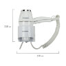 Фен для волос настенный SONNEN HD-2206 SUPER POWER, 1850 Вт, белый, 3 температурных режима, 608482, 608482