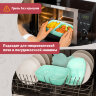 Ланч-бокс контейнер, 3 секции, 8 отделений, 1,9 л, ложка, вилка, нож, 10х21х14 см, мятный, JOYLUX (ДЖОЙЛЮКС), 609350, 609350