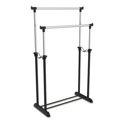 Вешалка для плечиков SHT-WR4150, 1615х860х440 мм, пластик/металл, черная/хром, 603590