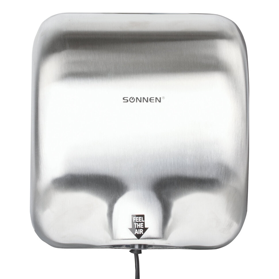 Сушилка для рук SONNEN HD-999, 1800 Вт, нержавеющая сталь, антивандальная, хром, 604746, 604746