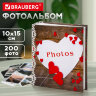 Фотоальбом BRAUBERG "С любовью" на 200 фото 10х15 см, твердая обложка, термосварка, 391158, 391158