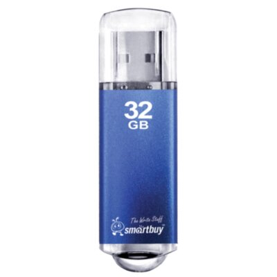Флеш-диск 32 GB, SMARTBUY V-Cut, USB 2.0, металлический корпус, синий, SB32GBVC-B, 512187