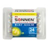 Батарейки КОМПЛЕКТ 24 шт., SONNEN Alkaline, АА(LR6, 15А), алкалиновые, пальчиковые, короб, 455095, 455095