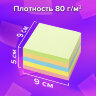 Блок для записей непроклеенный, 9х9х5 см, плотность 80 г/м2, цветной, BRAUBERG, 122339, 122339