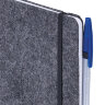 Блокнот А5 138x213 мм BRAUBERG "Voylok", войлок, резинка, держатель, 80 л., клетка, черный, 117134, 117134