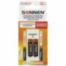 Зарядное устройство с аккумуляторами 4 шт. (2+2) AA+AAA (HR6+HR03), 2700 mAh + 1000 mAh, SONNEN (СОНЕН) BC2, 455005, 455005