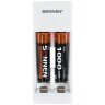 Зарядное устройство с аккумуляторами 4 шт. (2+2) AA+AAA (HR6+HR03), 2700 mAh + 1000 mAh, SONNEN (СОНЕН) BC2, 455005, 455005