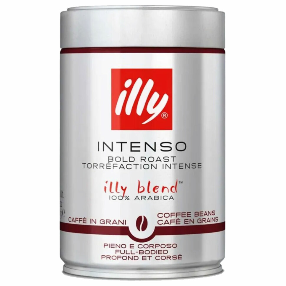 Кофе в зернах ILLY "Intenso" ИТАЛИЯ, 250 г, в жестяной банке, арабика 100%, ИТАЛИЯ, 1819, 622812
