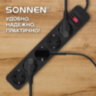 Сетевой фильтр SONNEN SPB-185, 5 розеток с заземлением, выключатель, 10 А, 1,8 м, черный, 513656, 513656