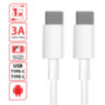 Кабель USB Type-C-Type-C с поддержкой быстрой зарядки, белый, 1 м, SONNEN, медный, 513613, 513613