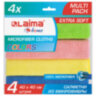 Салфетка из МИКРОФИБРЫ универсальная 40х40 см, КОМПЛЕКТ 4 шт., MULTI PRO COLOUR, 280 г/м2, LAIMA, 607793, 607793