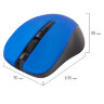 Мышь беспроводная с бесшумным кликом SONNEN V18, USB, 800/1200/1600 dpi, 4 кнопки, синяя, 513515, 513515