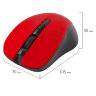 Мышь беспроводная с бесшумным кликом SONNEN V18, USB, 800/1200/1600 dpi, 4 кнопки, красная, 513516, 513516