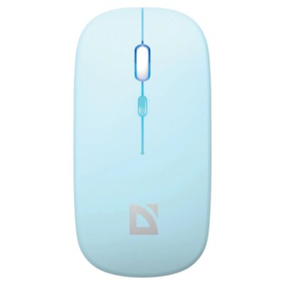 Мышь беспроводная DEFENDER Coda MB-261, 2.4 ГГц + BT, радужная подсветка, 3 кнопки + 1 колесо, 300 мАч, голубая, 52263, 514284