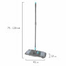 Швабра с насадкой 42 см, телескопический черенок 75-120 см, микрофибра, карманы, LAIMA HOME, 606798, 606798