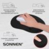 Коврик для мыши с подушкой под запястье SONNEN, полиуретан + лайкра, 250х220х20мм, черный, 513299, 513299