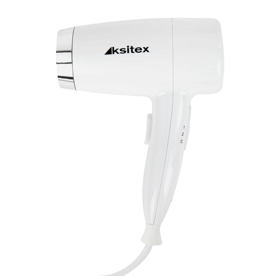 Фен для волос настенный KSITEX F-1800 W, 1800 Вт, пластик/металл, 2 скорости, белый, 601805