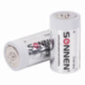 Батарейки КОМПЛЕКТ 2 шт., SONNEN Alkaline, С (LR14, 14А), алкалиновые, блистер, 451090, 451090