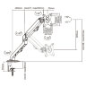 Кронштейн для монитора настольный VESA 75х75, 100х100, 17"-27", до 7 кг, SONNEN MOTION, 455944, 455944