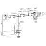 Кронштейн для двух мониторов настольный VESA 75х75, 100х100, 17"-32", до 16 кг, SONNEN STATIC, 455943, 455943