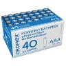 Батарейки алкалиновые "мизинчиковые" КОМПЛЕКТ 40 шт., CROMEX (КРОМЕКС) Alkaline, ААА (LR03, 24А), в коробке, 455596, 455596