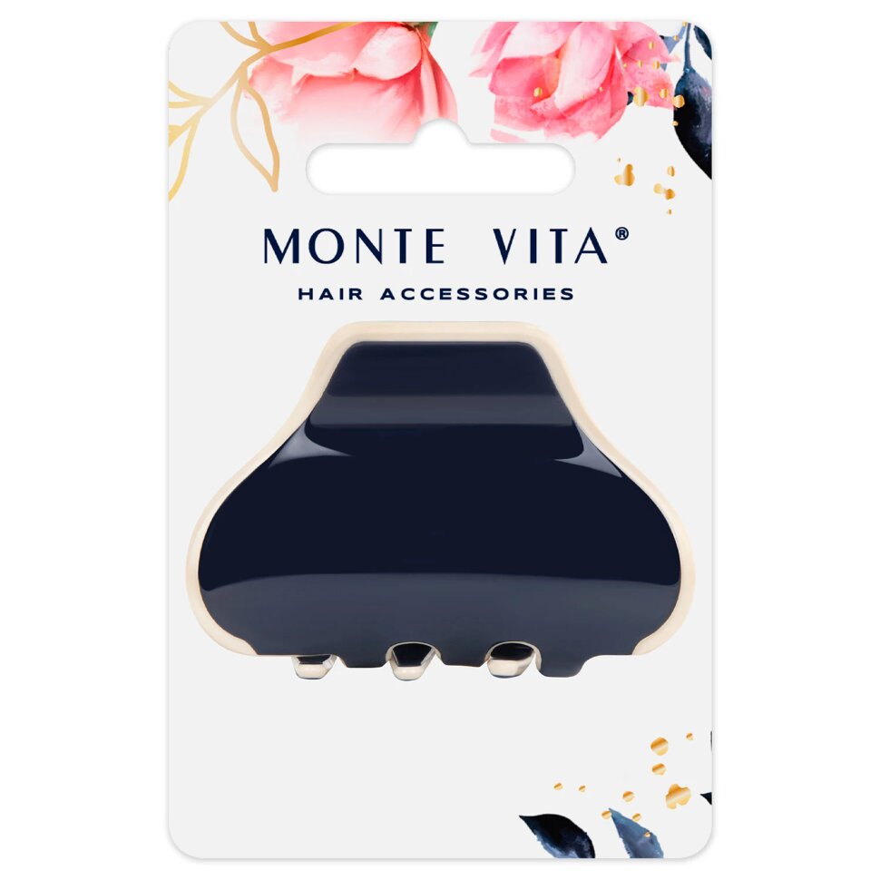 Краб для волос 6 см, темно-синий, MONTE VITA (МОНТЕ ВИТА), 457022, 12 штук, 457022
