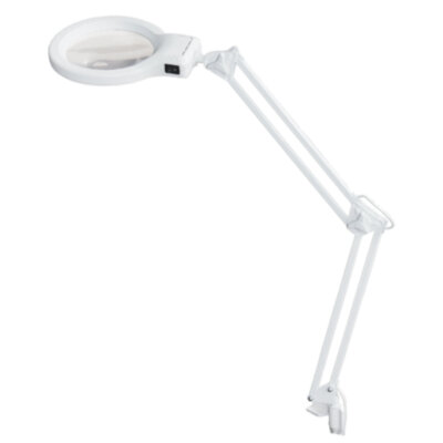 Настольная лампа светильник Леда С20 на струбцине, СВЕТОДИОДНАЯ, 8 Вт, ЛУПА (2/9 раз), белый, 236638
