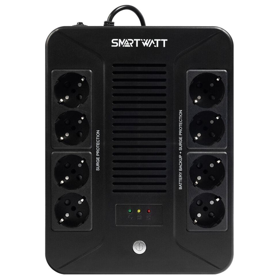 Источник бесперебойного питания SMARTWATT UPS SAFE PRO 1050, 1050 ВА (630 Вт), 8 розеток, 3703020270006, 355139