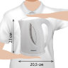 Чайник SONNEN KT-1758, 1,7 л, 2200 Вт, закрытый нагревательный элемент, пластик, белый, 453415, 453415