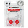 Кабель USB2.0 – Type-C, 1 м, SONNEN, медь, для передачи данных и зарядки, белый, 513558, 513558