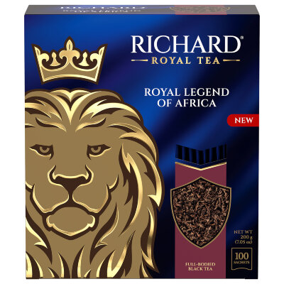 Чай RICHARD "Royal legend of Africa" черный, 100 пакетиков в конвертах по 2 г, 102735, 624177