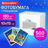 Фотобумага глянцевая, 10х15 см, 180 г/м2, односторонняя, 500 листов, BRAUBERG ORIGINAL, 364406, 364406