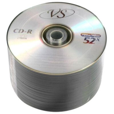 Диск CD-R VS 700 Mb 52x Bulk (термоусадка без шпиля), КОМПЛЕКТ 50 шт., VSCDRB5001, 511536
