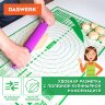 Коврик силиконовый для раскатки/запекания 40х60 см, зеленый, ПОДАРОК пластиковый нож, DASWERK (ДАСВЕРК), 608426, 608426