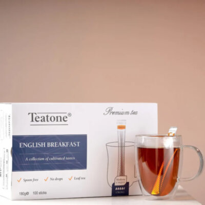 Чай TEATONE "Английский завтрак" черный, 100 стиков по 1,8 г, 1255, 622809