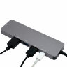 Док-станция GEMBIRD Type-C 5 в 1: 3хUSB3.1, PD100W, HDMI, кабель 17 см, алюминий, UHB-D1, 514206
