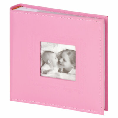 Фотоальбом BRAUBERG "Cute Baby" на 200 фото 10х15 см, под кожу, бумажные страницы, бокс, розовый, 391141, 391141