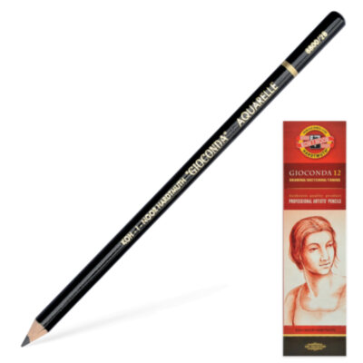 Карандаш чернографитовый, акварельный, художественный, KOH-I-NOOR, 1 шт., "Gioconda", 2B, заточенный, картонная коробка, 880002B001KS, 181077