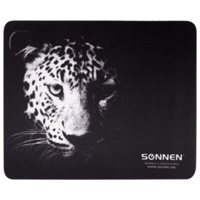 Коврик для мыши SONNEN "LEOPARD", резина + ткань, 220х180х3 мм, 513314, 513314