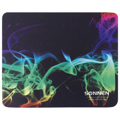 Коврик для мыши SONNEN "SMOKE", резина + ткань, 220х180х3 мм, 513289, 513289